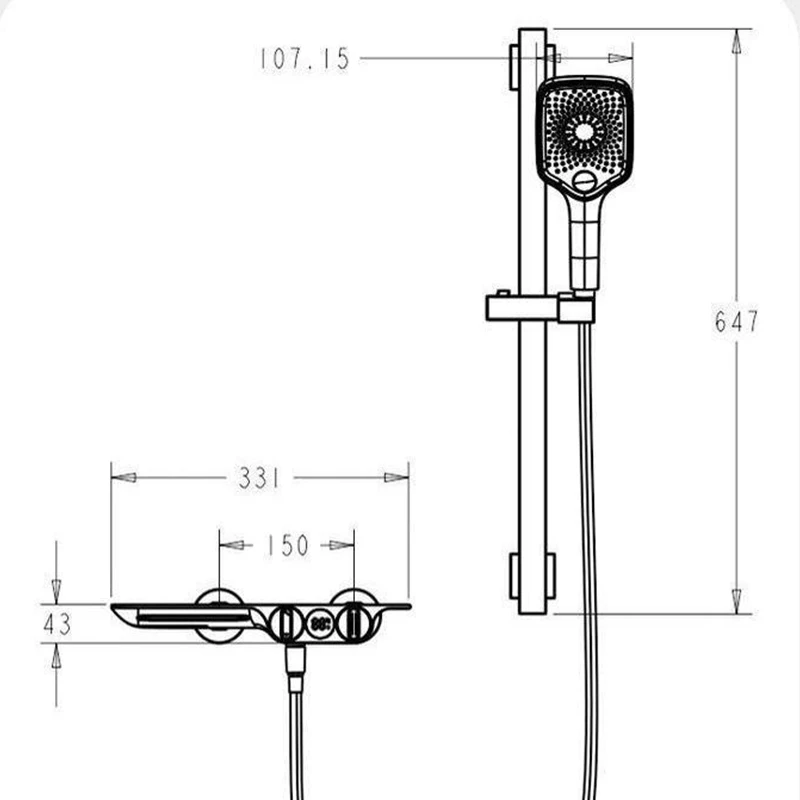 OXG Brass Waterfall Bathtub Faucet Bathroom Faucet Bath Shower Faucet Shower Mixer Crane Digital Display Faucet for bathroom 2