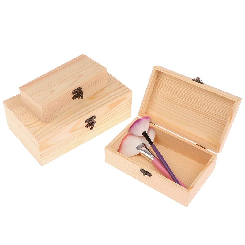 Elegant Rectangular Wooden Organizer with Lock - Dust-Proof Storage Box and Jewelry Case