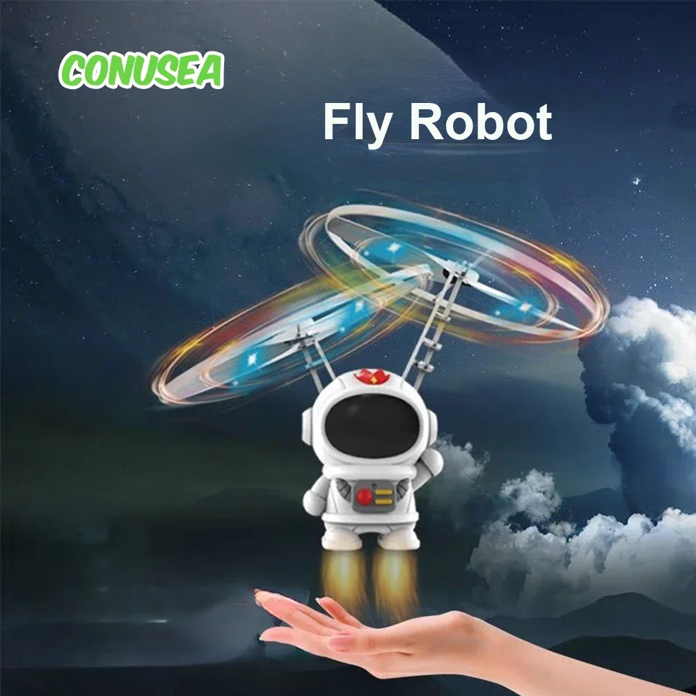 Flying Robot Helicopter UFO Luminous Toys Spaceman Plane Aircraft Dron Machine Indoor Outdoor Games Toys for Children Boys Girls - Bilde 3