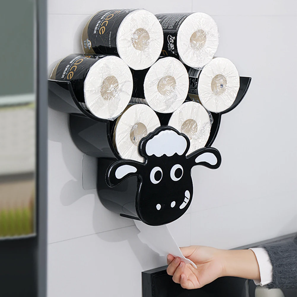 Description Picture 6 of itemToilet Paper Holder Shelves Sheep 7 Rolls Toilet Paper Stand Funny Wall Mount Toilet Paper Storage Bathroom Decorative Hardware