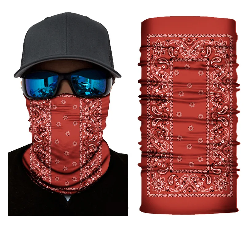 Seamless Bohemian Art Paisley e Balaclava Brown Tube Bandana Neck Gaiter Cycling Mask Men Women Wrap Scarf Headband Warmer