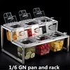 Acrylic transparent GN pans Visible food square pots Exhibition plate tray milk tea shop basin Containers Storage box with rack 1