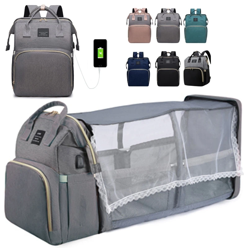 MommyBabyDiaperBagsBackpackForStrollerWaterproofLargeCapacity