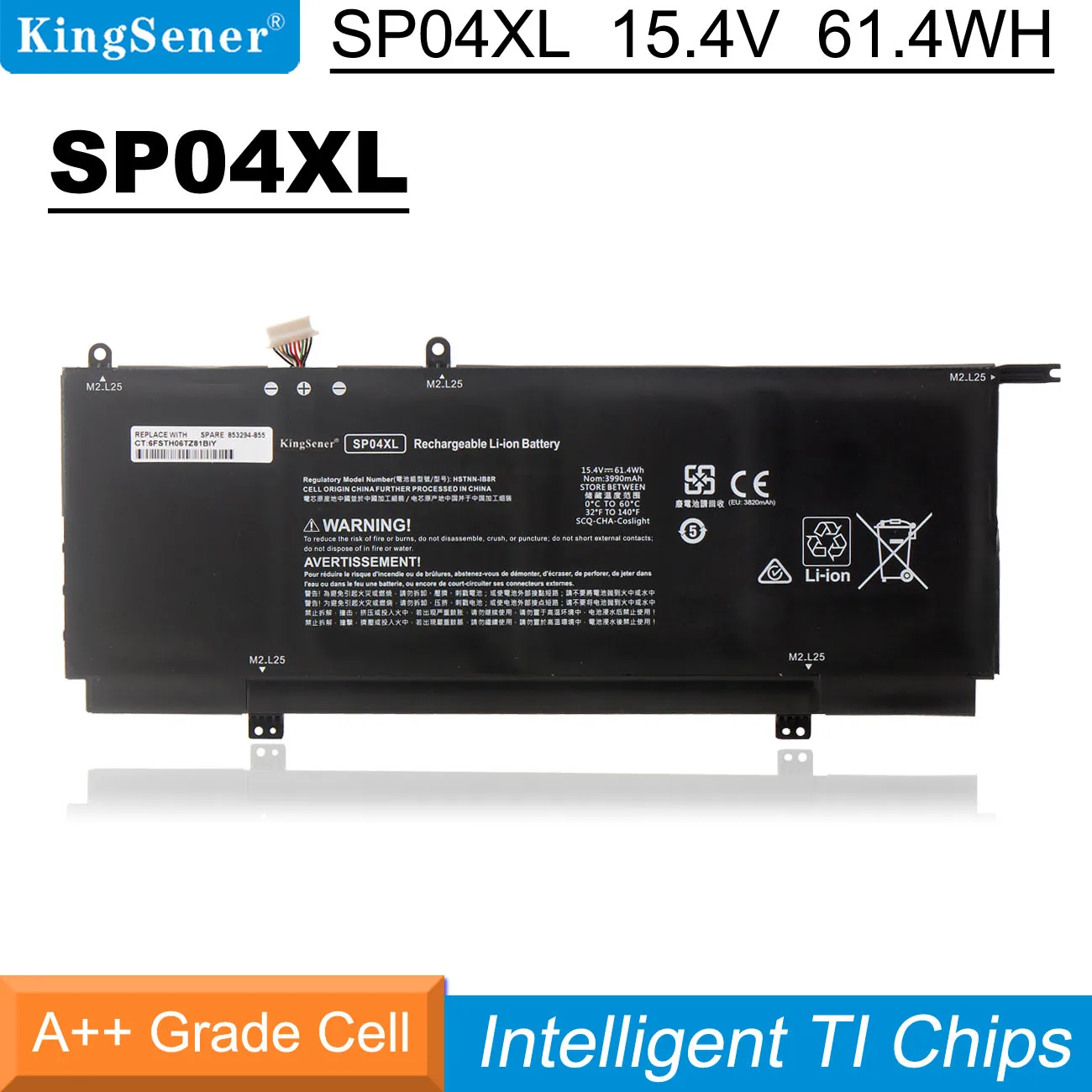 Bateria do Portátil de Kingsener Sp04xl para hp Spectre Chromebook X360 13-ap0000na Ap0050tu 14-da0011dx Hstnn-ob1b Hstnn-ib8r L28764005
