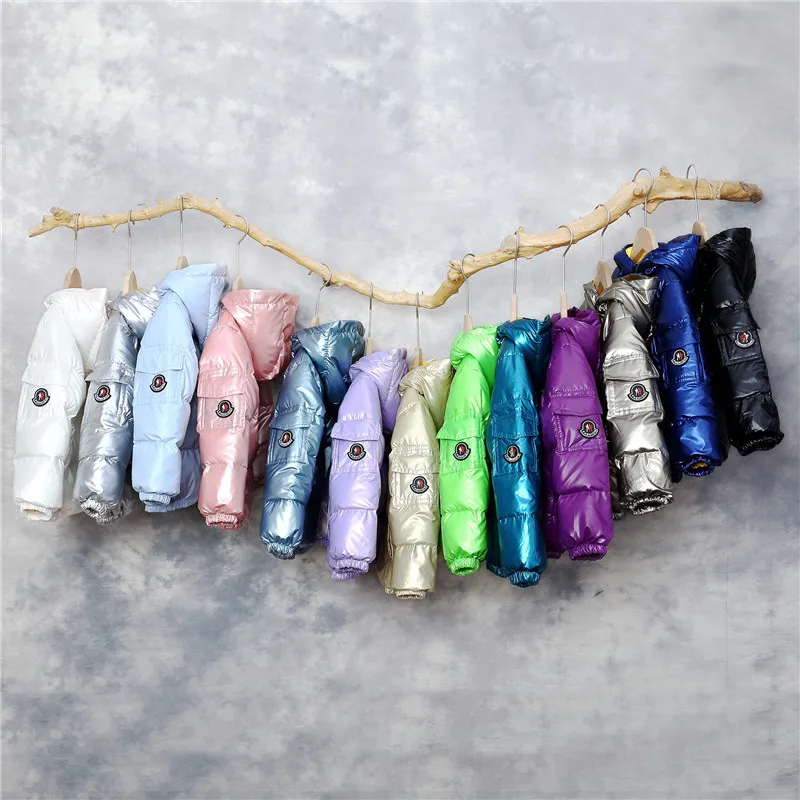 

Children Fashion Winter Jacket Child Girl Silver Gold Boys Casual Hooded Coat Baby Clothing Outwear Kids Parka Jacket Snowsuit