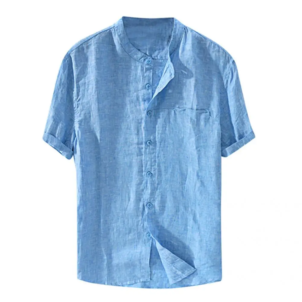 Summer Shirt Single-breasted Shirt Breathable Loose Single-breasted Top   Loose Top  for Dating