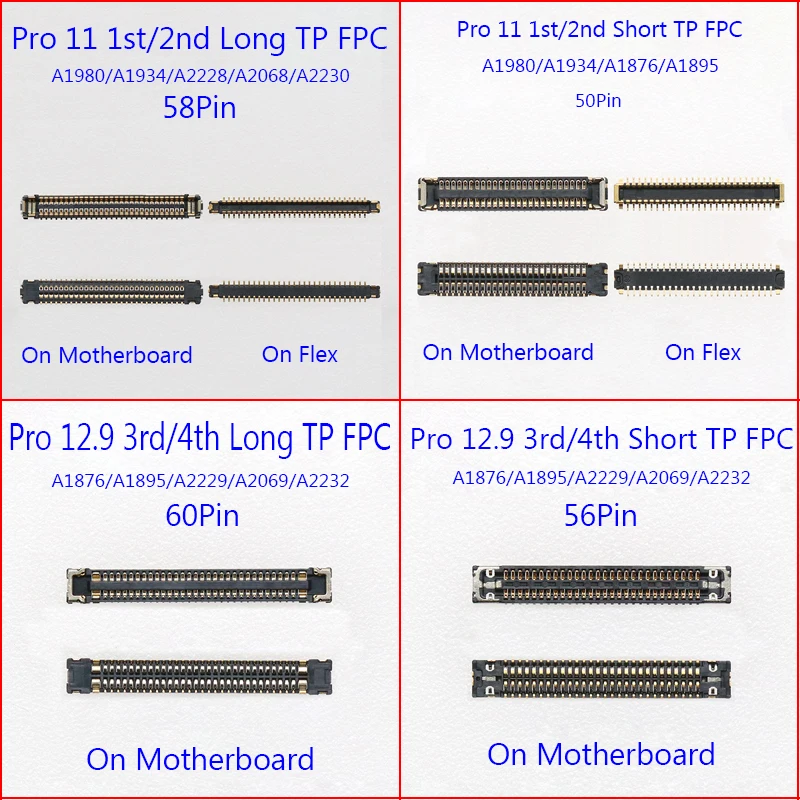 LCD displej FPC konektor pro ipad pro 11 první A1980 a1934/2nd A2228 a2230/pro 12.9 3rd A1876 a1895/4th A2229 A2069 dotek obrazovka