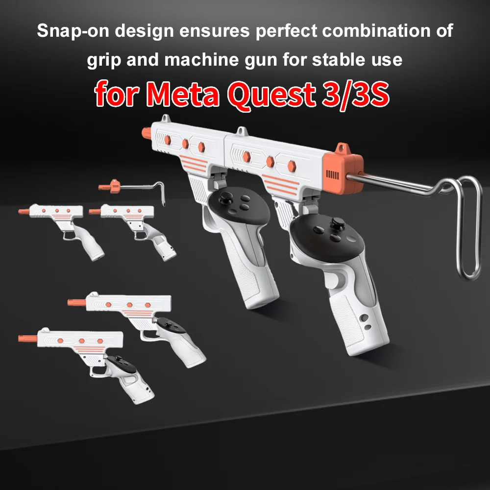VR Controller Stock Rifle Adapter VR Game Accessories Shooting Controller Handle Controller Grips for Meta Quest 3/Quest 3S