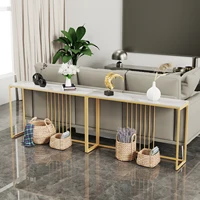 Table Console Extra Longue de 47.2 Pouces, Dessus Fritté, Pieds en Métal localité, Canapé pour Entrée de Couloir 1