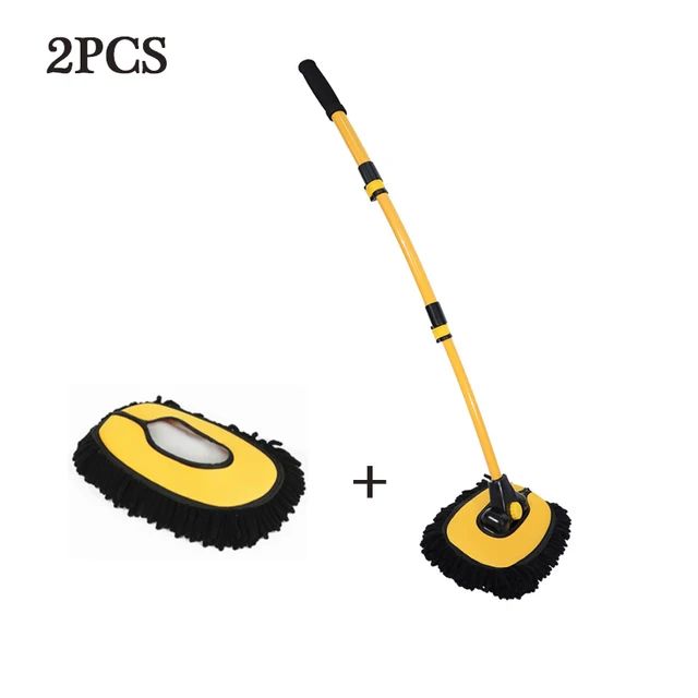 2022 New Car Cleaning Brush Car Wash Brush Telescoping Long Handle Cleaning Mop Chenille Broom Auto Accessories 2PCS