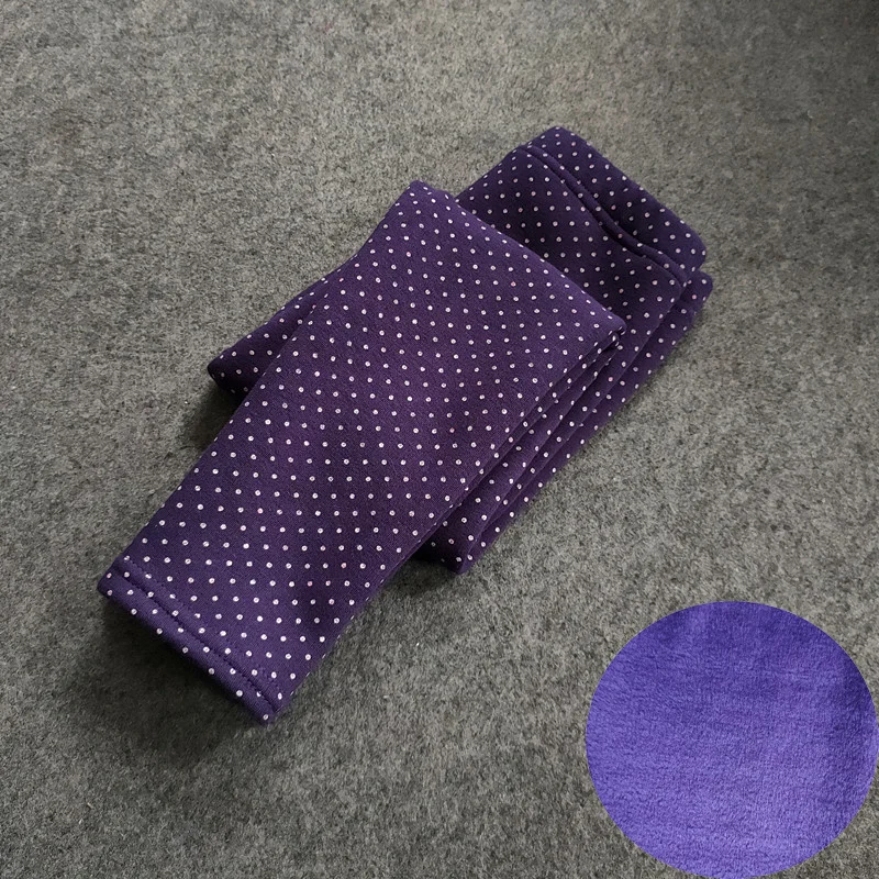 Verdickte warme Kinderhose mit Polka Dot Print für Mädchen im Herbst und Winter – Detail 10