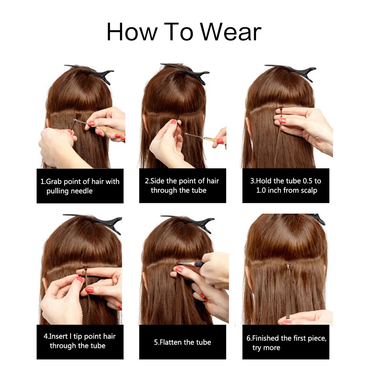 I Tip Human Hair Extensions Pre Bonded Keratin Stick In Hair Extensions 16-22 Inch Natural Color 100 Strands/set for Women Girls