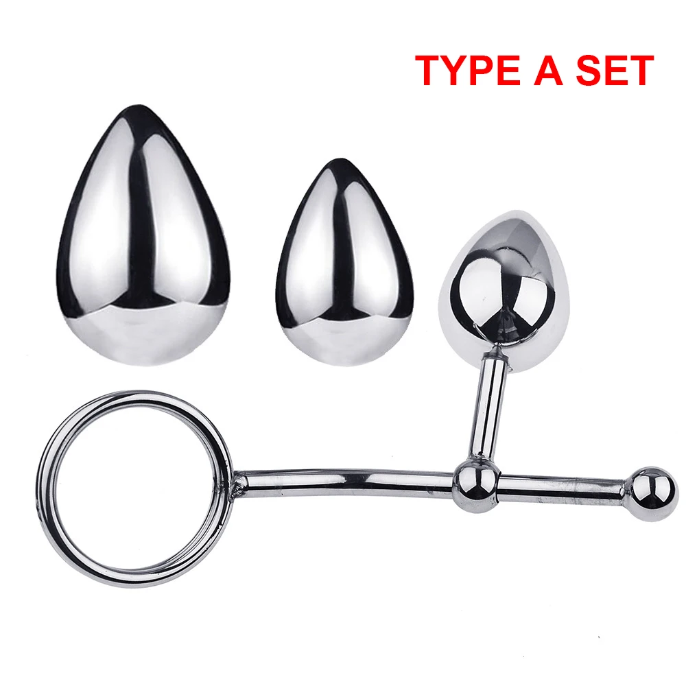Hook Ring Metal Removable Movable Single Double Ball Toys for Men Sexy Shop 18+ Anal Plug Steel_voghion.com