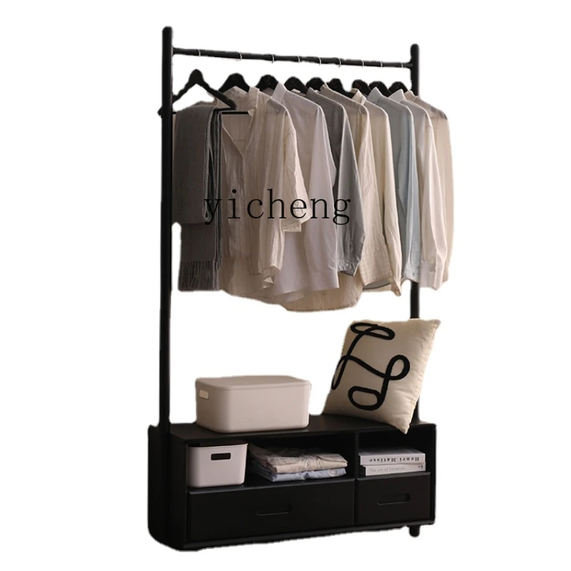 

Zk Luka Solid Wood Coat and Hat Rack Nordic Floor-Type Coat Hanger Cabinet Simple Clothes Hanger