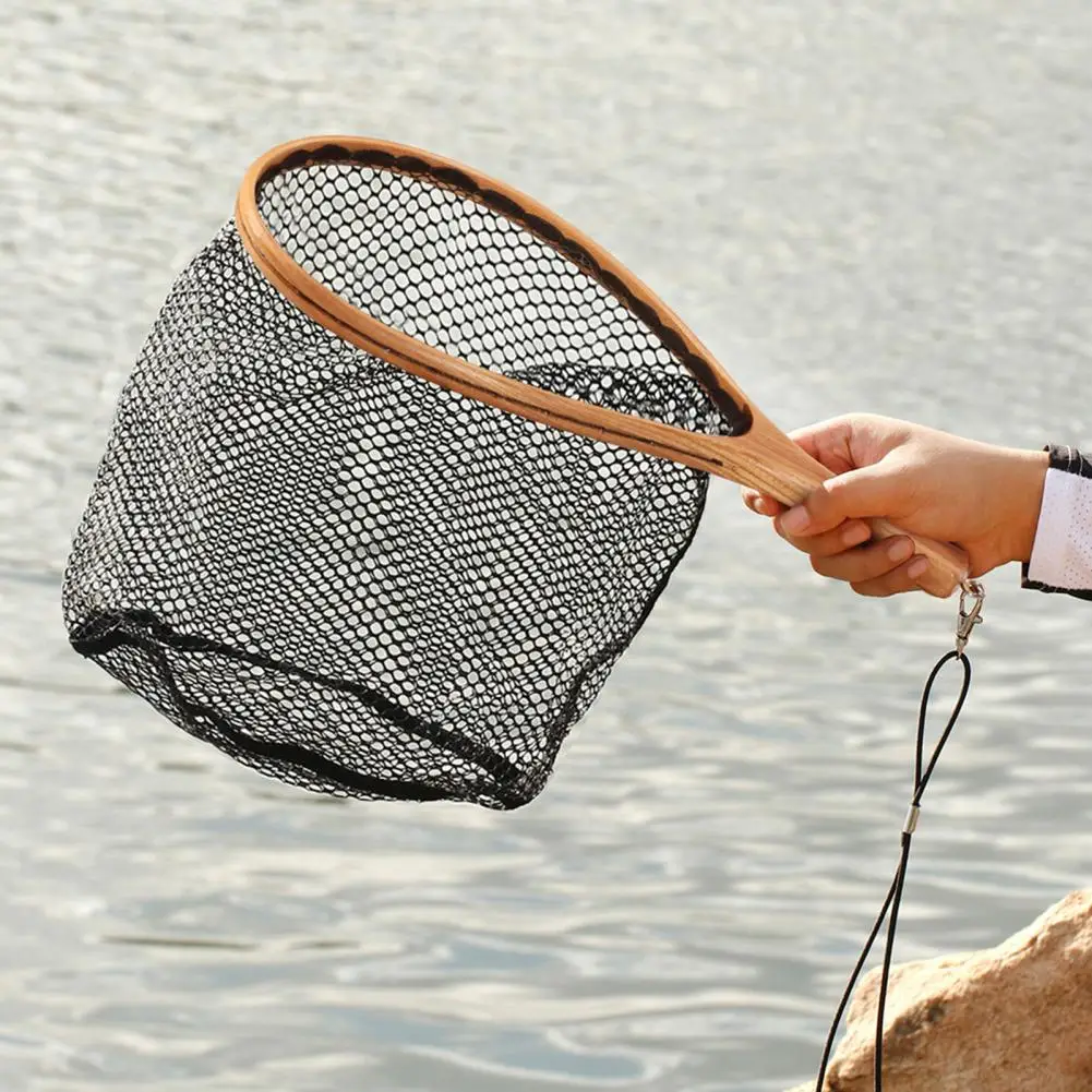 Fish Dipping Net Wood Handle Landing Dip Net Lightweight Convenient Useful  Good Toughness Landing Net - Fishing Net - AliExpress