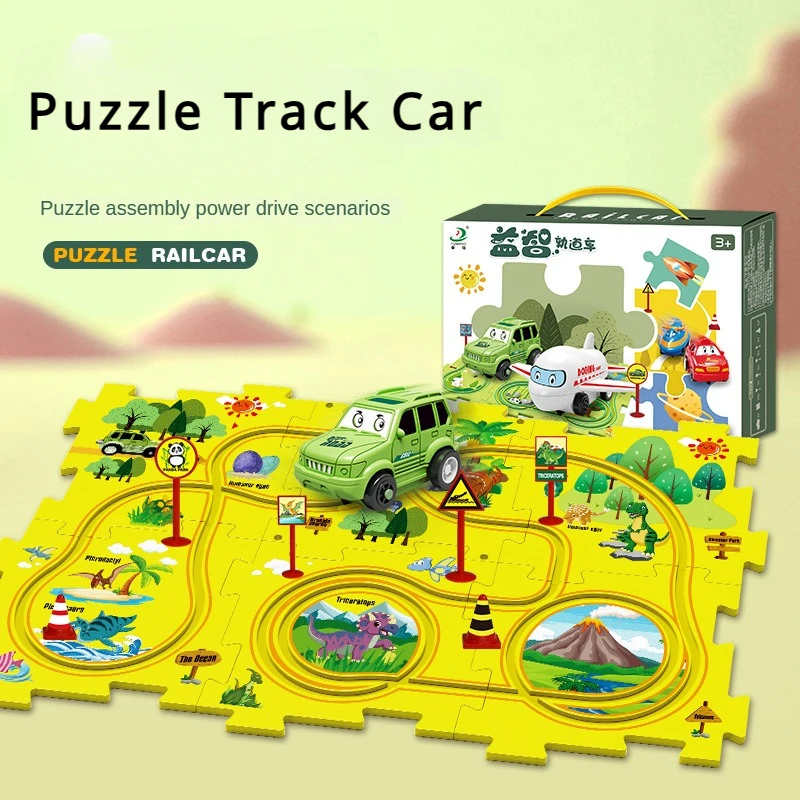 

Детский пазл-трек «сделай сам», сборный электрический автомобиль, автоматическая направляющая, строительство городских пейзажей, обучающие игры, головоломки, игрушки, рождественский подарок