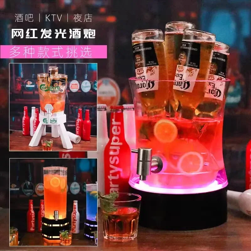 4L Acrylic Light Up Ice Bucket With Tap RGB Color Changing LED Cooler Bucket For Champagne Wine Drinks Beer Bottles used