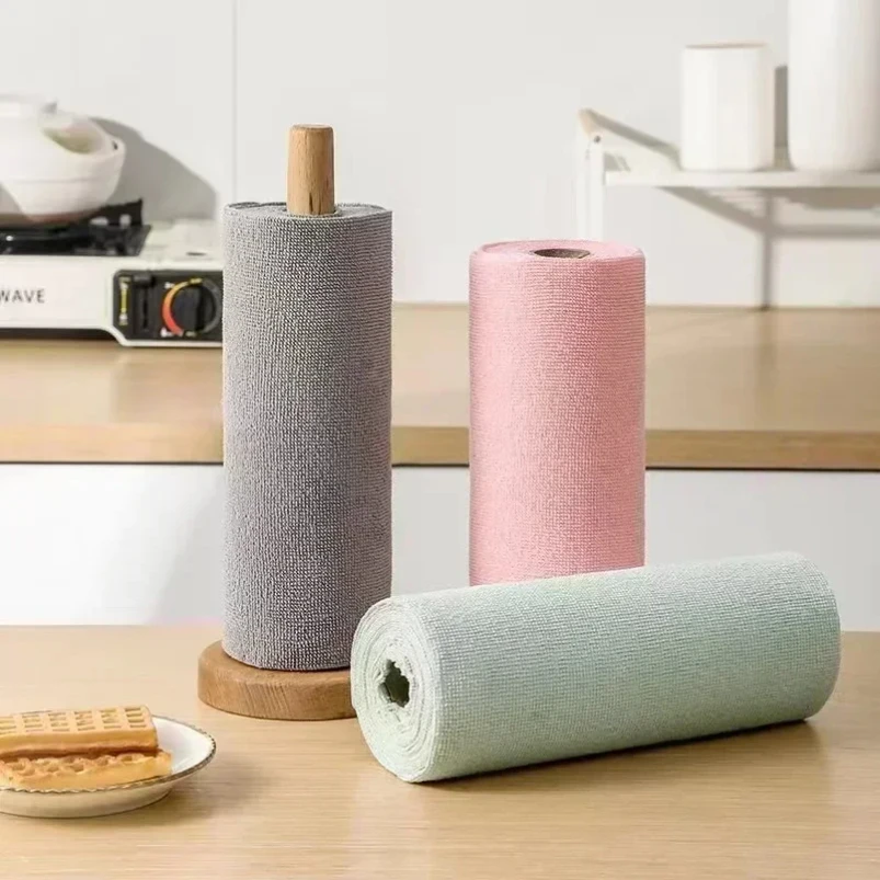 Reusable Cleaning Wipe Household Kitchen Cloth Microfiber Towel Rolls Dish Rags Wash Paper Towel Replacement 1 Roll of 20 Sheets kitchen towel,microfiber dish cloths,cleaning cloth,microfiber towel,microfiber wash towel,dish cleaning cloth,microfiber dish cloth,towel cleaning cloth,dish cloth