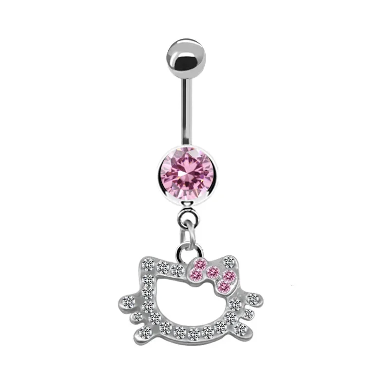 Piercing Jewelry Women's Butterfly Crown Heart Drop Belly Button Navel Button