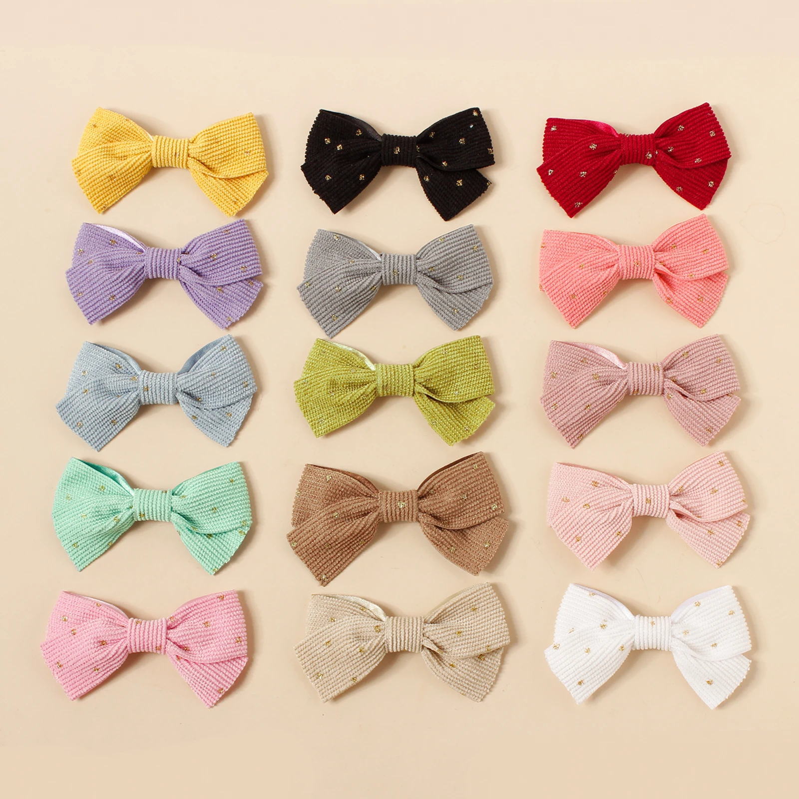 36pc/lot New 3.1Inch Corduroy Hair Bows Hair Clips Baby Girl Gold Stamp Bowknot Hairpins Newborn Kids Hair Accessories Wholesale fun pet toy donkey shape corduroy chew toy for dogs puppy squeaker squeaky plush bone molar dog toy pet training dog accessories