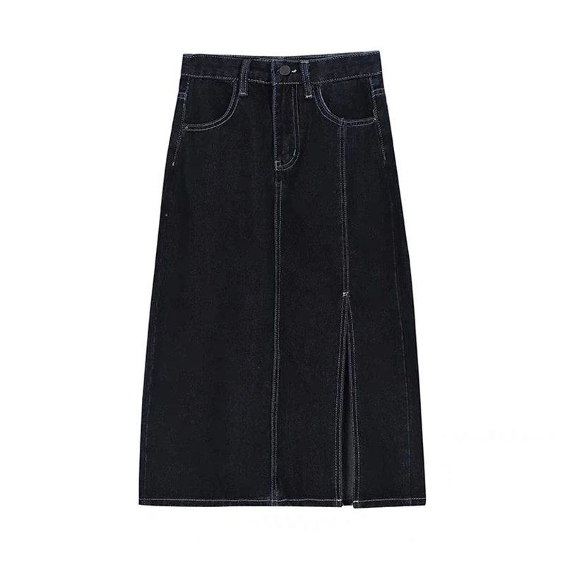 green skirt Denim Skirt Women 2022 Spring Chic Long Jean Skirt High Waist Pencil Skirts Ladies Stretch Black White Largas A-line Jupe Femme black mini skirt