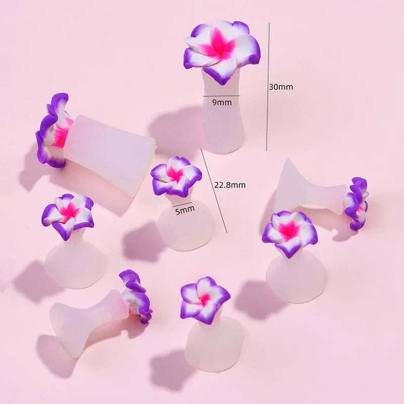 8pcs/Bag Soft Purple Flower Design Silicone Toe Separator For Pedicure Foot Finger Splitter Flexible Finger Toe Support Tool toe separators toe spreader