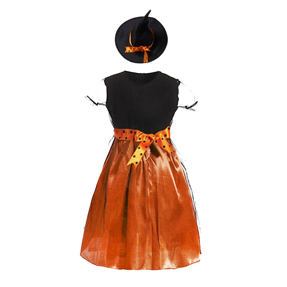 thumbnail image 1 of Disfraz de calabaza para bebé, vestido de princesa para niña, vestido elegante para actuación de vampiro, mameluco de bruja para Halloween de 1 a 12 años, 1 of 5