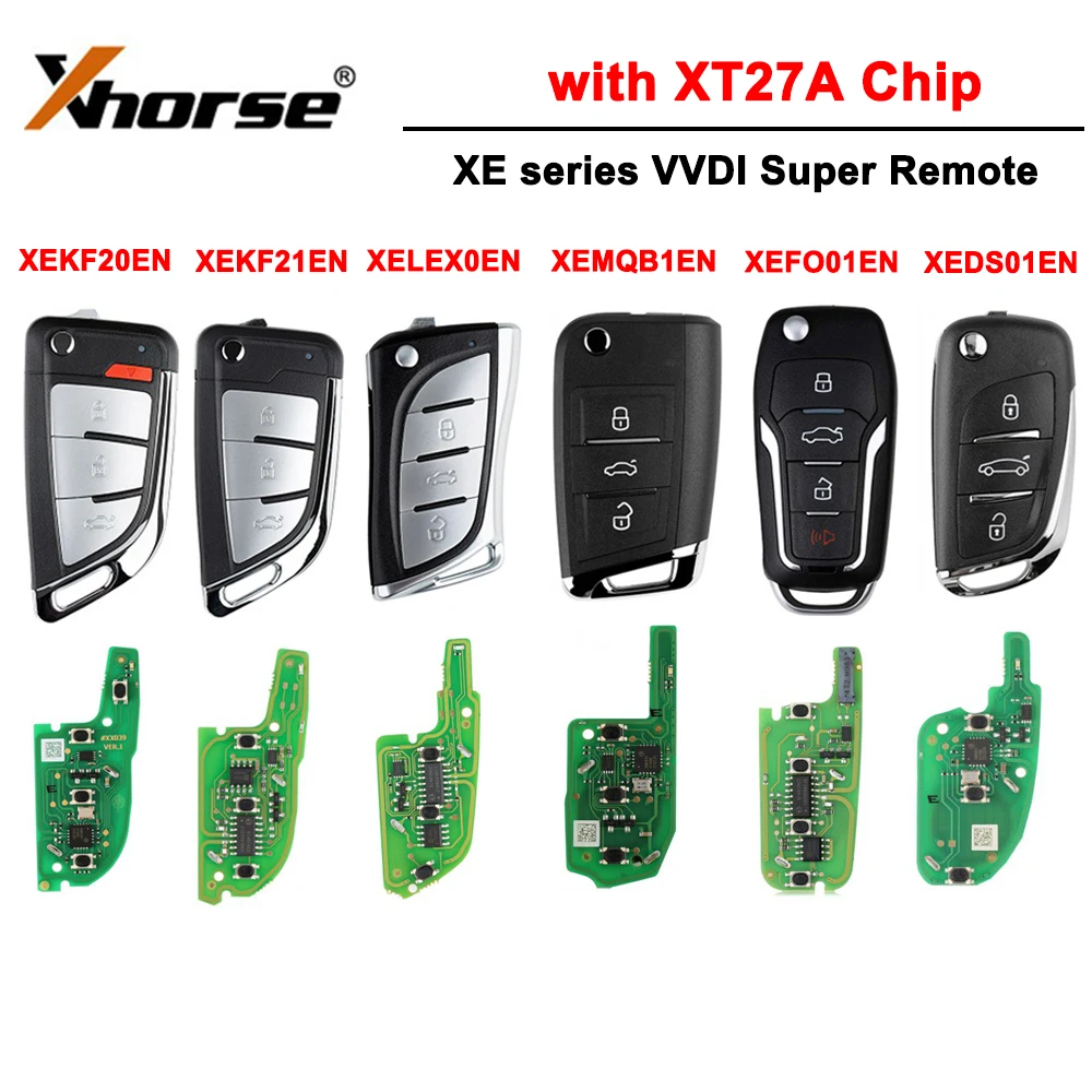 

Xhorse VVDI супер удаленный XEDS01EN XEFO01EN XEMQB1EN XELEX0EN XEKF20EN XEKF21EN Автомобильный ключ с супер чипом XT27A для VVDI2/VDI инструмент