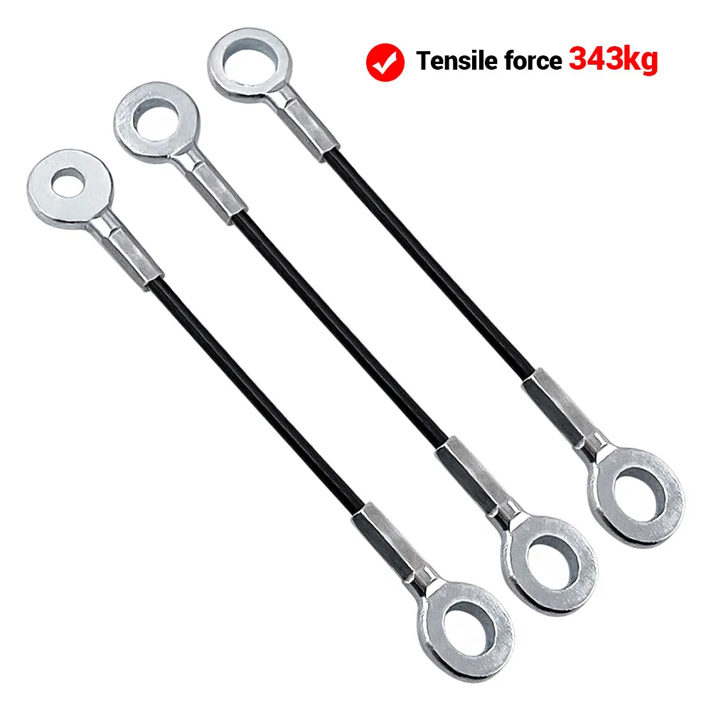 Pvc Revestido Cabo Cordão de Segurança com m8 Galvanizado Ilhós Ended Rope mm Grosso Preto Pcs Aço Inoxidável 304