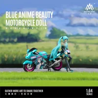 TimeMicro&MoreArt 1:64 Blue anime beauty motorcycle doll resin set 1