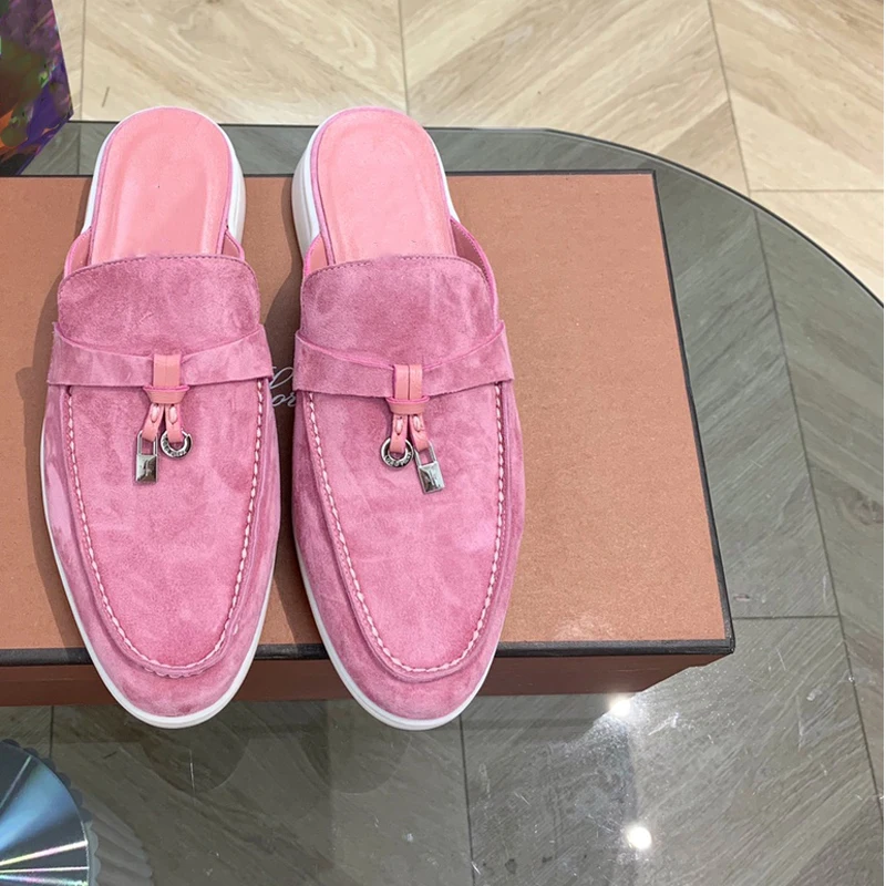 

Women's Loafer Fashion Slippers 2024 Italian New Brand Designer Sandals Luxury Leisure Comfortable Men's Leather Slippers
