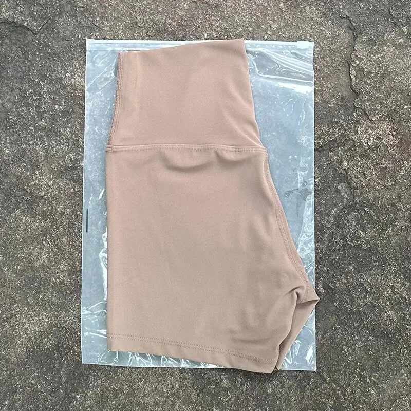 Women's Sexy High Waist Solid Color Yoga Shorts - Soft, Tight, and Perfect
