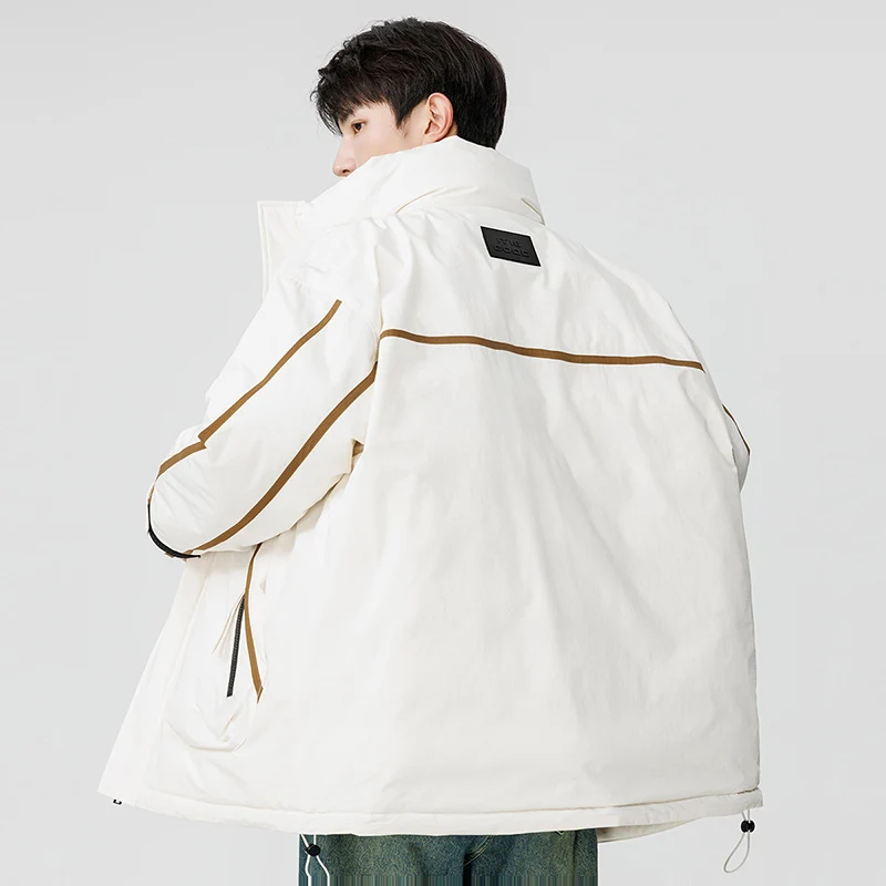 Luxury Man Jacket Winter Padded Coat Stand Collar Zip-up Windbreaker Waterproof Outerwear Unisex Thick Warm Parkas Fashion Brand