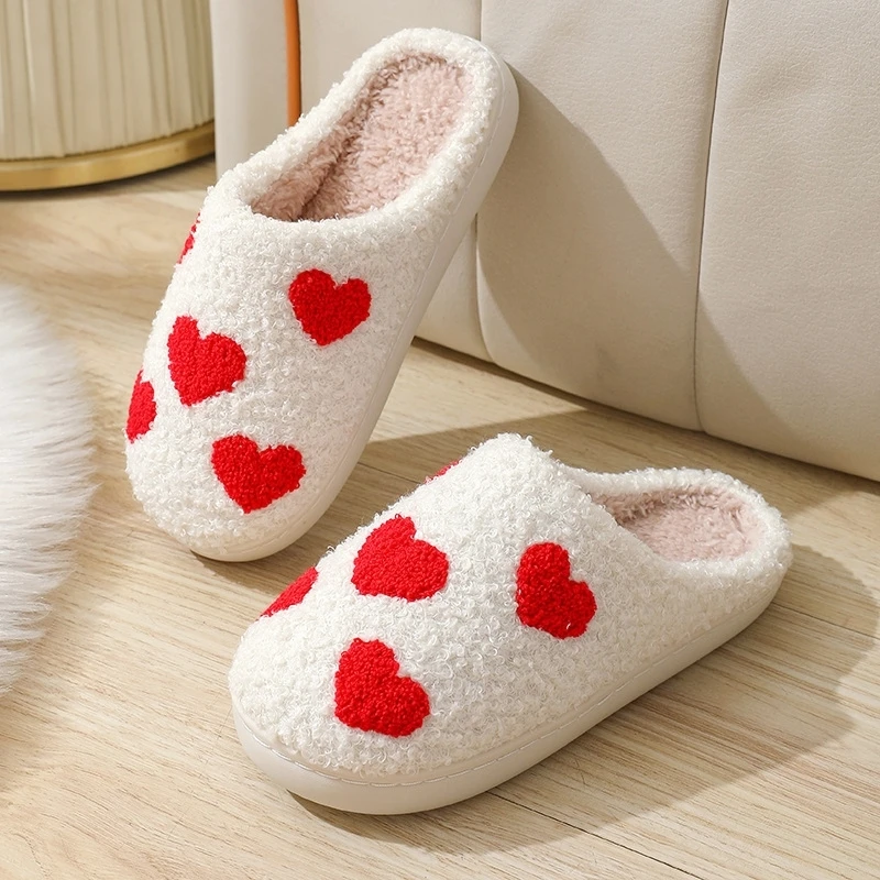 Winter Women Home Slippers Indoor Non-Slip Flip Flops Couple Plush Living Room Shoes Man Simple Soft Warm Cotton Slides 2
