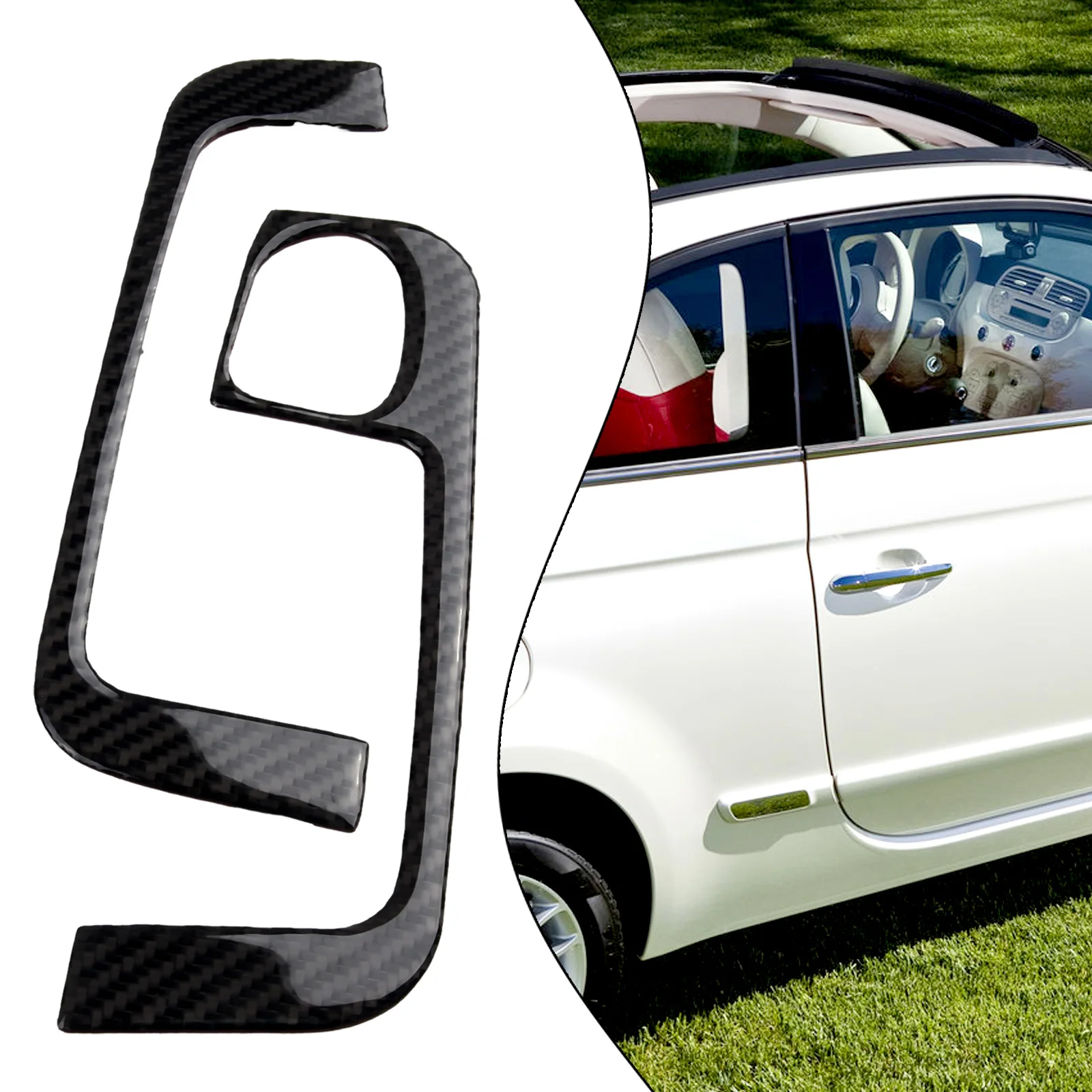 

3 шт. для Fiat 500 2012-2015, покрытие панели переключателя из углеродного волокна для автомобиля, декоративные наклейки, молдинги для салона автомобиля, аксессуары