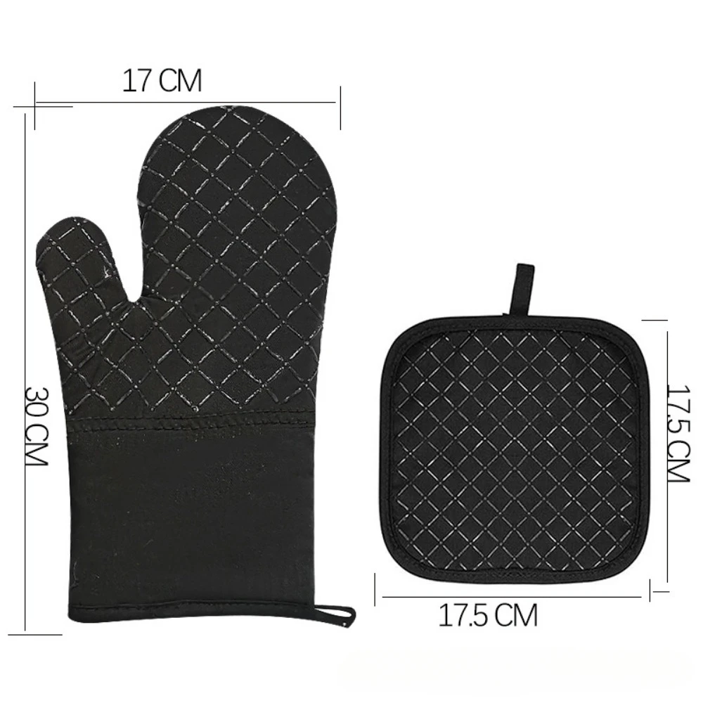Silicone Insulated Gloves Thick Anti Slip and High-temperature Resistant Microwave Oven Gloves Baking Oven Heat-resistant