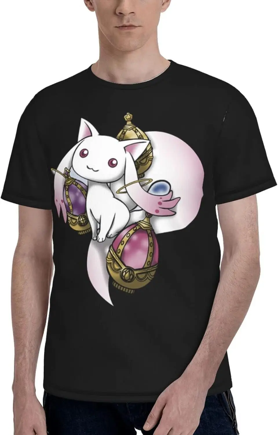 

Anime Puella Magi Madoka Magica Kyubey T Shirt Boy's Short Sleeve Shirts Fashion Casual Tee
