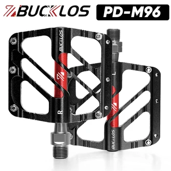 BUCKLOS 3-Lager MTB Pedale Ultraleichtes Aluminium Fahrrad Flachpedal 9/16'' Spindel Rutschfestes Mountainbike Pedal Fahrradteile 1