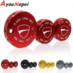 For Ducati 1199 1299 899 959 Panigale R S Hypermotard 1100 Evo Sp Front Rear Clutch Brake Fluid Reservoir Cover Accessories