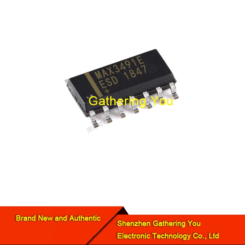 

MAX3491EESD SOP14 IC 3,3 V с питанием от электростатического разряда, +/-15 кВ, 12 Мбит/с, ограниченная скорость поворота
