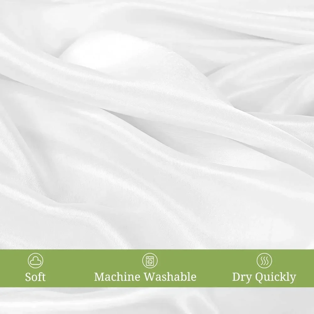 Rectangle Tablecloth Satin Table Cloth Bright Smooth White Table Cover for Wedding Party Christmas Supplies Table Decors 3