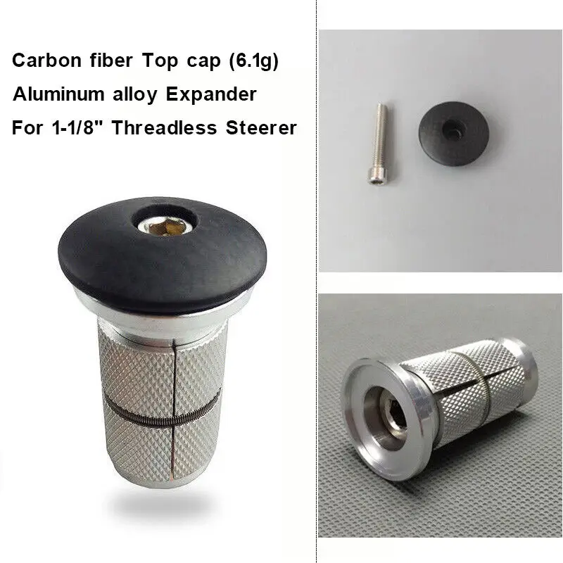 Bicycle Headset Bicycle Headset Expander Top Cap Carbon Fiber Stem Top Cap Aluminum Alloy Headset Expander Cover Bike Accessories