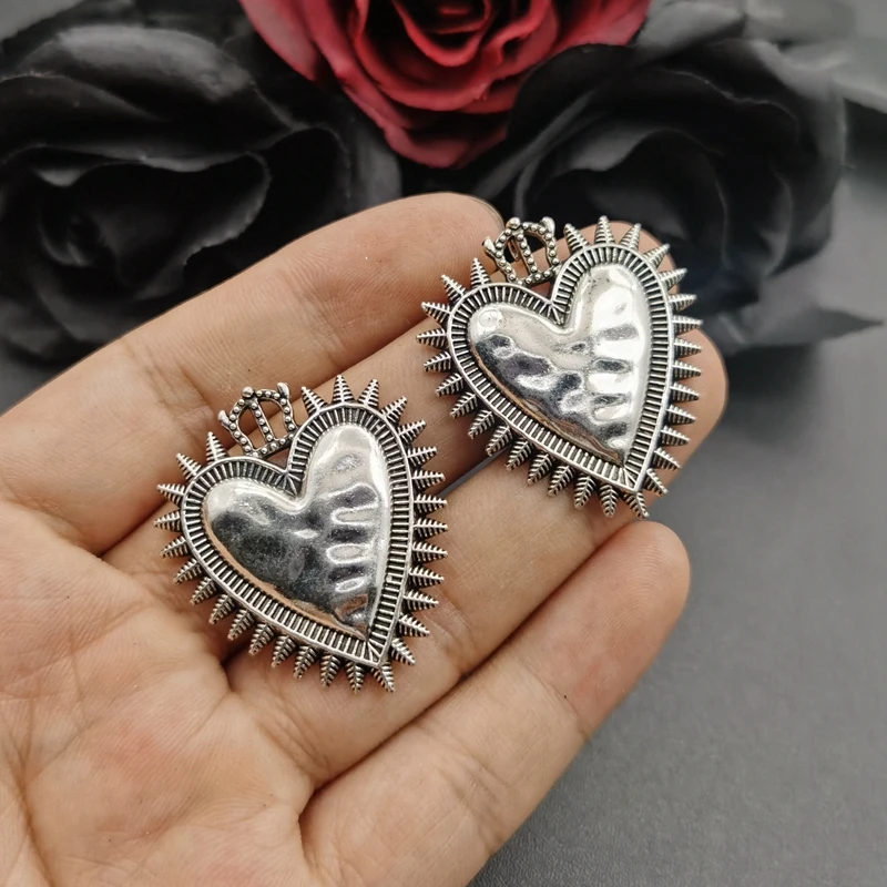 18 Ciondoli Gotici A Cuore Sacro - Oro, Per Gioielli Fai Da Te, Halloween E Festività - Foto 8