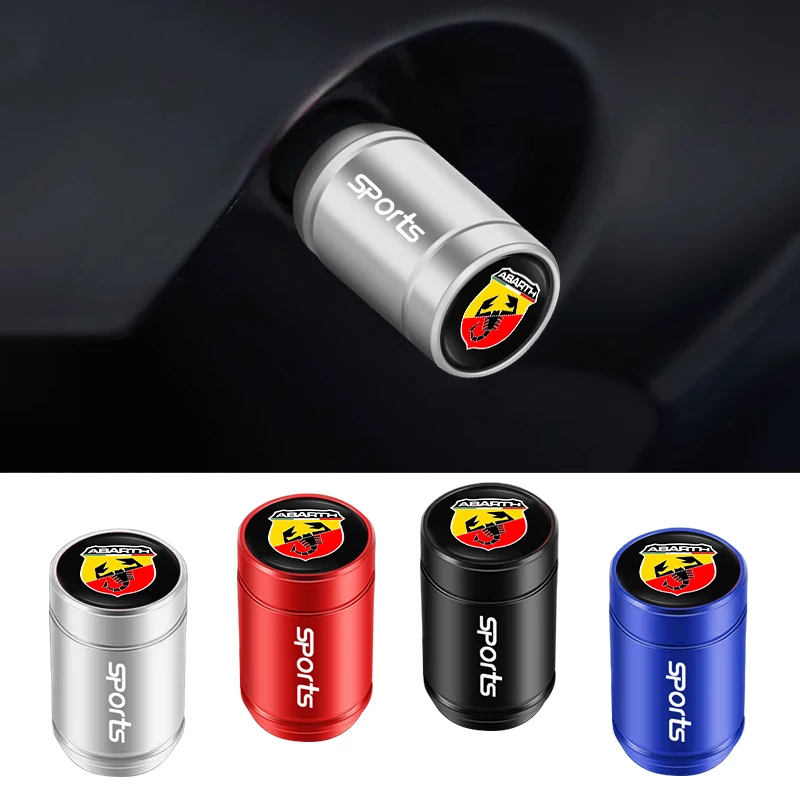4 조각 알루미늄 합금 자동차 휠 타이어 밸브 캡 Fiat Abarth 500 Punto Bravo Tipo Panda Doblo Stilo Freemont Duc 용 스템 커버