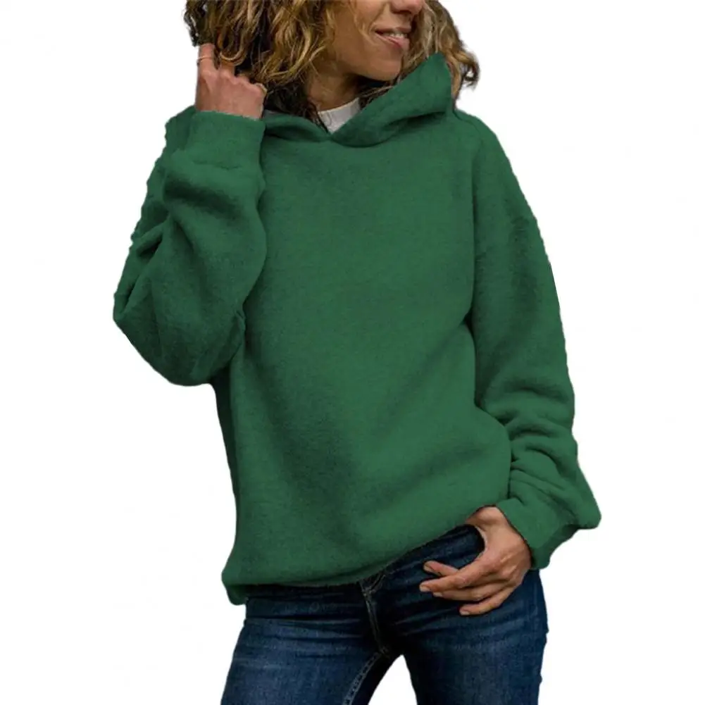 

Autumn Hoodie Women Sweatshirt Solid Color Hooded Long Sleeve Thin Elastic Cuff Pullover Mid Length Spring Lady Hoodie 2023