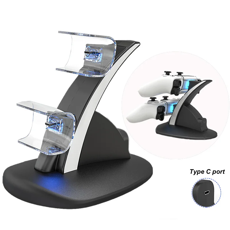 For PS5 Controller Type-C Dual Sense Charging Station Dual Charging Dock Charger Stand for PlayStation 5 Accessories 1