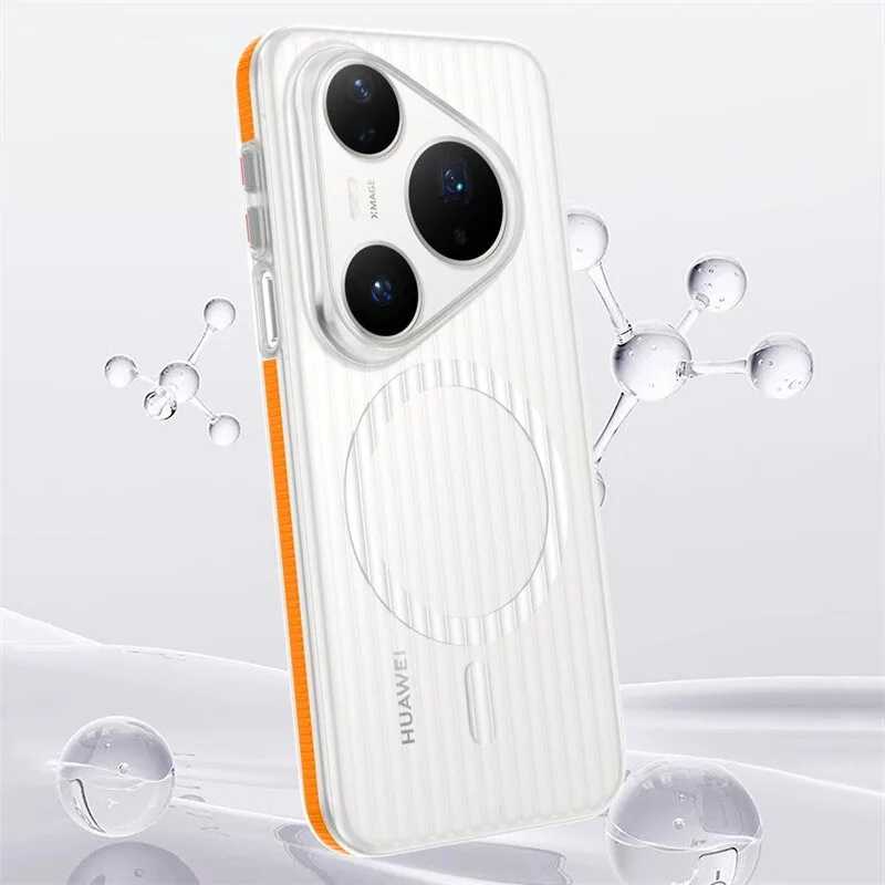 Magnetic Matte Transparent Dustproof Phone Case with Corrugated Design