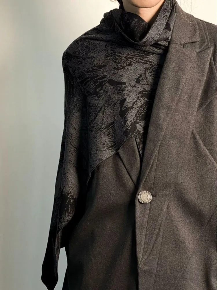 Y2k Gothic Graphic Women's Scarf Shawls Winter Warm Imitation Cashmere Scarves Men High Street Fashion Vintage Muffler Unisex 4