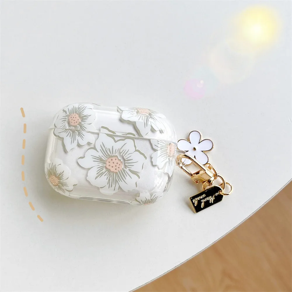 Yellow And White Flower Oil Painting Anti-drop Tpu Cover Case For Apple  Airpods 1/2, Airpods 3, Airpods Pro, And Airpods Pro (2nd Generation)  Earphones