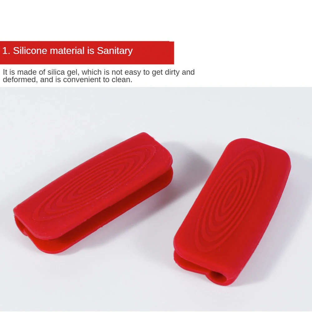 Anti-Scald Sleeves for Frying Cast Silicone Kitchen Tools Pot Ear Clip Pot Handle Cover Cookware Parts Non-Slip Grip 1~4PCS